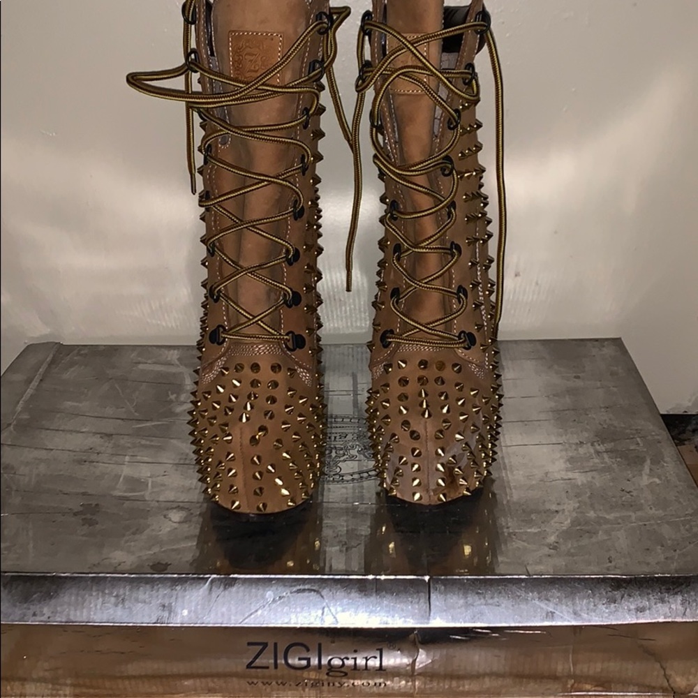 Zigi ny tan high lace up boots